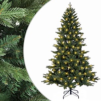vidaXL Plast Hingad Julgran 180 cm 300 LED-lampor Varmvit