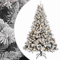 vidaXL Plast Hingad Julgran 210 cm 300 LED-lampor Varmvit