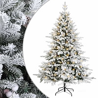 vidaXL Plast Hingad Julgran 180 cm 300 LED-lampor Varmvit