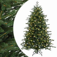 vidaXL Plast Hingad Julgran 210 cm 300 LED-lampor Varmvit