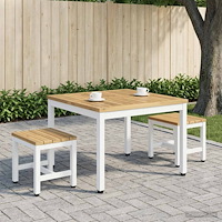 vidaXL Kaffeebord Vit 60 x 60,5 x 36 cm Massivt Akaciaträ