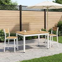 vidaXL Kaffeebord Vit 49 x 68,5 x 36 cm Massivt Akaciaträ