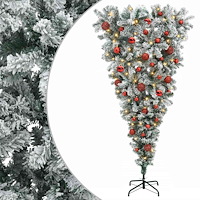 vidaXL Konstgjord julgran med julkulor 120 cm 150 LED-lampor Varmvit