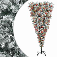 vidaXL Konstgjord julgran med julkulor 180 cm 300 LED-lampor Varmvit