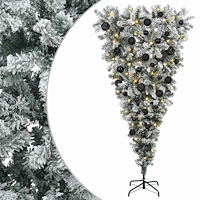 vidaXL Konstgjord julgran med julkulor 120 cm 150 LED-lampor Varmvit
