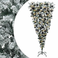 vidaXL Konstgjord julgran med julkulor 180 cm 300 LED-lampor Varmvit
