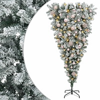 vidaXL Konstgjord julgran med julkulor 150 cm 150 LED-lampor Varmvit