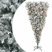 vidaXL Konstgjord julgran med julkulor 210 cm 300 LED-lampor Varmvit