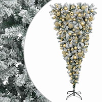 vidaXL Konstgjord julgran med julkulor 210 cm 300 LED-lampor Varmvit