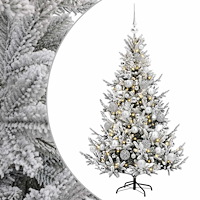 vidaXL Konstgjord julgran med julkulor 120 cm 150 LED-lampor Varmvit