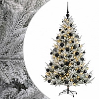 vidaXL Konstgjord julgran med julkulor 240 cm 300 LED-lampor Varmvit