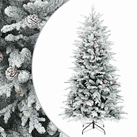 vidaXL Plast Hingad Julgran 150 cm PE & PVC Grön och Vit