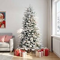 vidaXL Plast Hingad Julgran 240 cm PE & PVC Grön och Vit