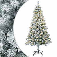 vidaXL Plast Hingad Julgran 120 cm 150 LED-lampor Varmvit