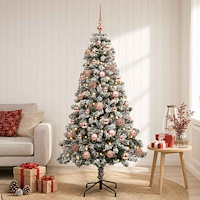 vidaXL Konstgjord julgran med kulor 120 cm 150 LED-lampor Varmvit