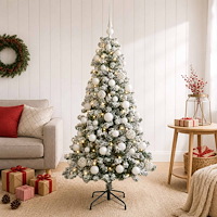 vidaXL Konstgjord julgran med kulor 120 cm 150 LED-lampor Varmvit
