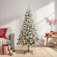 vidaXL Konstgjord julgran med kulor 120 cm 150 LED-lampor Varmvit