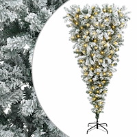 vidaXL Upp och ner-vänd konstgjord julgran med fällbara grenar 150 cm