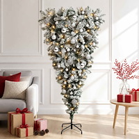 vidaXL Konstgjord julgran med julkulor 150 cm 150 LED-lampor Varmvit