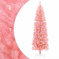 vidaXL Konstgjort smalt julträd 240 cm 300 LED-lampor Varmvit