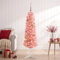 vidaXL Smal konstgjord julgran med julkulor 120 cm 150 LED-lampor