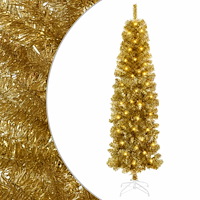 vidaXL Konstgjort smalt julträd 180 cm 300 LED-lampor Varmvit