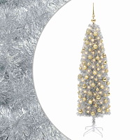 vidaXL Smal konstgjord julgran med julkulor 180 cm 300 LED-lampor
