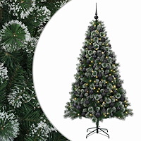 vidaXL Konstgjord julgran med julkulor 240 cm 300 LED-lampor Varmvit