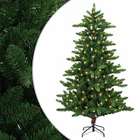 vidaXL Konstgjord julgran 240 cm 300 LED-lampor Varmvit PVC och metall