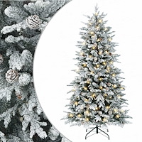 vidaXL Plast Hingad Julgran 120 cm 150 LED-lampor Varmvit PE & PVC