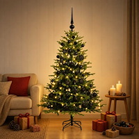 vidaXL Konstgjord julgran med julkulor 120 cm 150 LED-lampor Varmvit