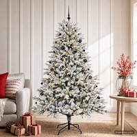 vidaXL Konstgjord julgran med julkulor 150 cm 150 LED-lampor Varmvit