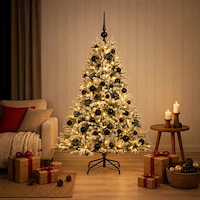 vidaXL Konstgjord julgran med julkulor 120 cm 150 LED-lampor Varmvit