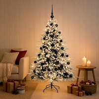 vidaXL Konstgjord julgran med julkulor 120 cm 150 LED-lampor Varmvit