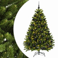vidaXL Konstgjord julgran ljusgrön med julgranskula 120 cm