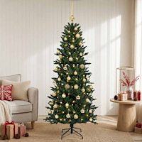 vidaXL Konstgjord julgran med julkulor 120 cm 150 LED-lampor Varmvit