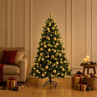 vidaXL Konstgjord julgran med julkulor 120 cm 150 LED-lampor Varmvit