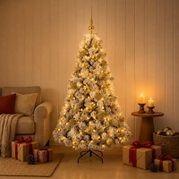 vidaXL Konstgjord julgran med julkulor 120 cm 150 LED-lampor Varmvit