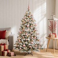 vidaXL Konstgjord julgran med julkulor 150 cm 150 LED-lampor Varmvit