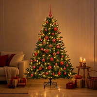 vidaXL Konstgjord julgran med julkulor 120 cm 150 LED-lampor Varmvit