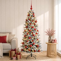 vidaXL Konstgjord julgran med julkulor 120 cm 150 LED-lampor Varmvit