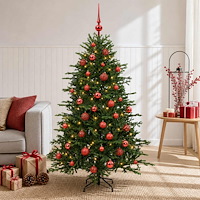 vidaXL Konstgjord julgran med julkulor 120 cm 150 LED-lampor Varmvit