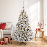 vidaXL Konstgjord julgran med julkulor 120 cm 150 LED-lampor Varmvit