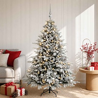 vidaXL Konstgjord julgran med julkulor 120 cm 150 LED-lampor Varmvit