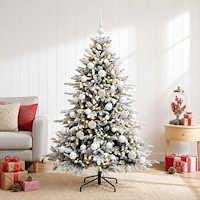 vidaXL Konstgjord julgran med julkulor 120 cm 150 LED-lampor Varmvit