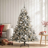 vidaXL Konstgjord julgran med julkulor 120 cm 150 LED-lampor Varmvit