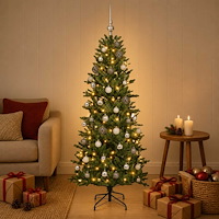 vidaXL Konstgjord julgran med julkulor 120 cm 150 LED-lampor Varmvit