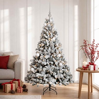 vidaXL Konstgjord julgran med kulor 120 cm 150 LED-lampor Varmvit