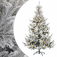 vidaXL Plast Hingad Julgran 240 cm 300 LED-lampor Varmvit