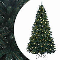 vidaXL Plast Hingad Julgran 210 cm 300 LED-lampor Varmvit